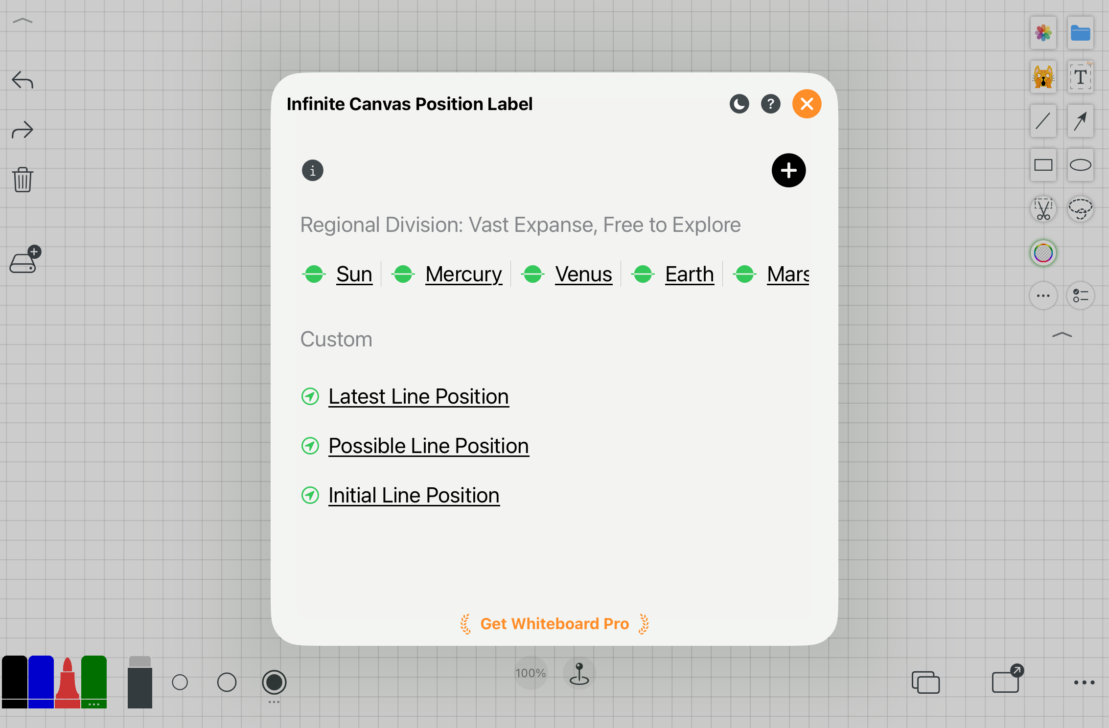 Infinite Canvas Position Label