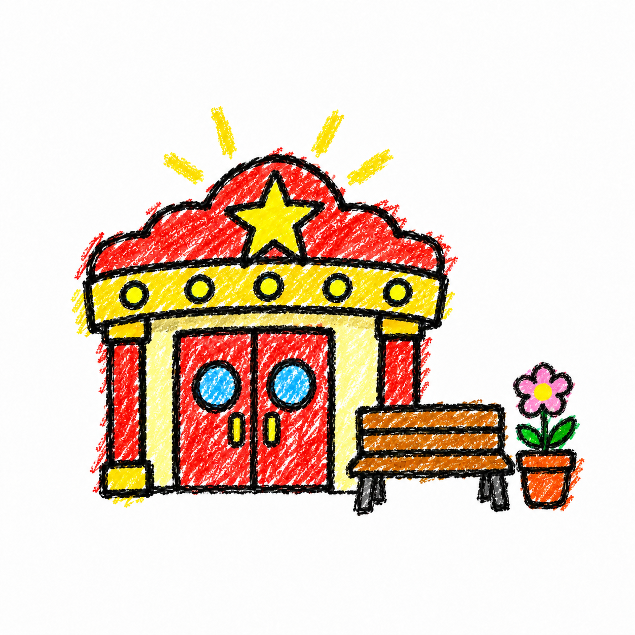 電影院與公園長椅