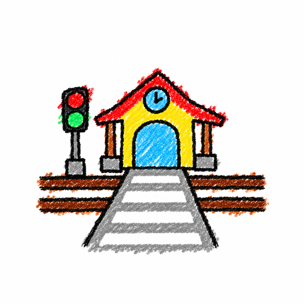 路面電車月台與紅綠燈