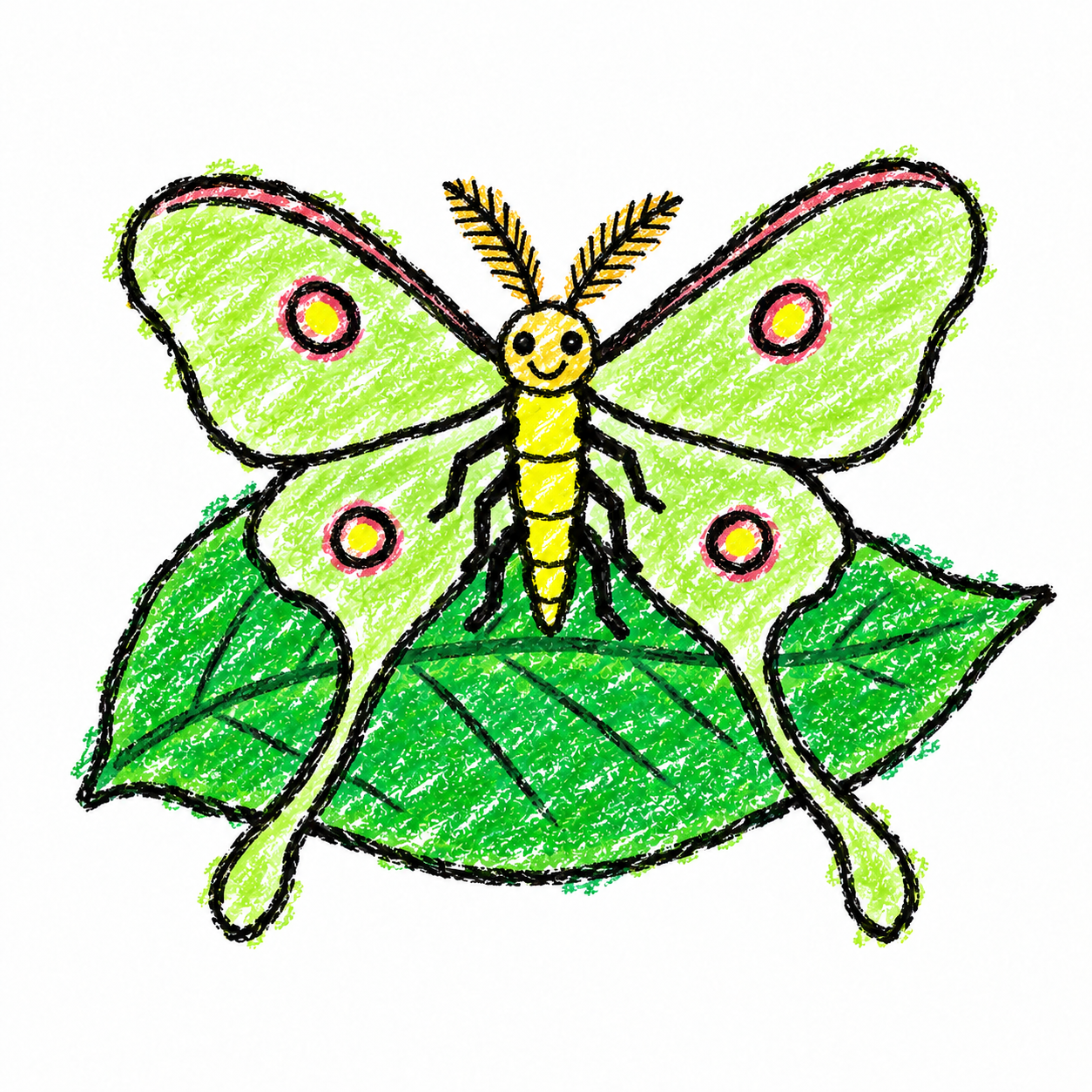 Luna moth Scene