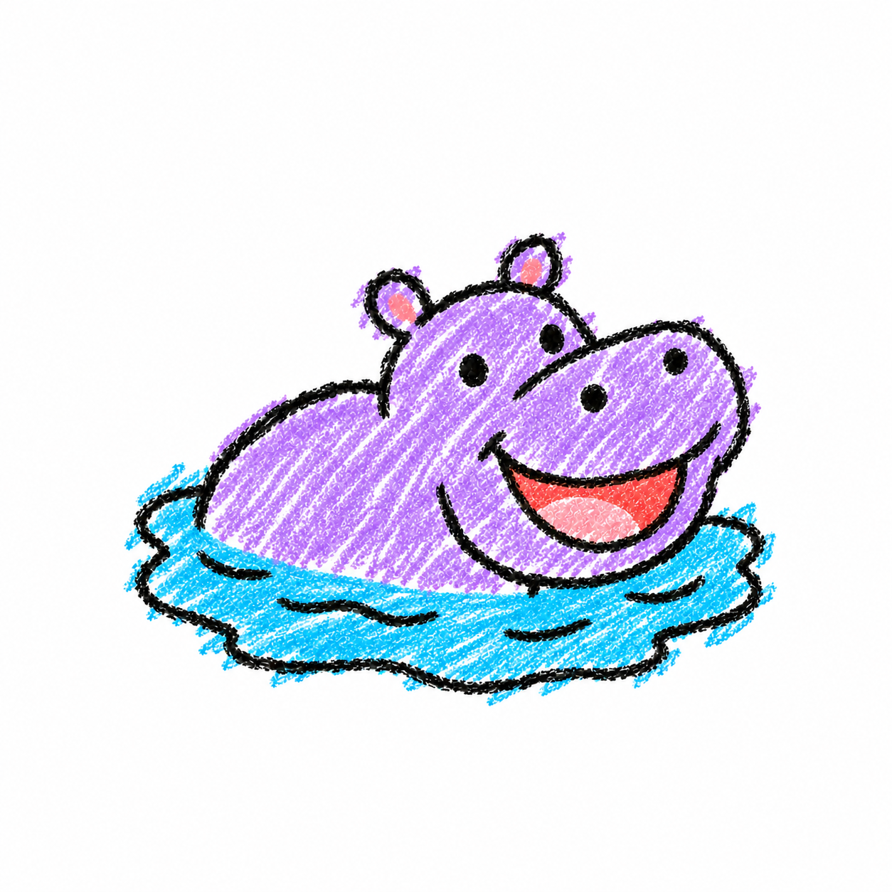 Hippopotamus in a Scene