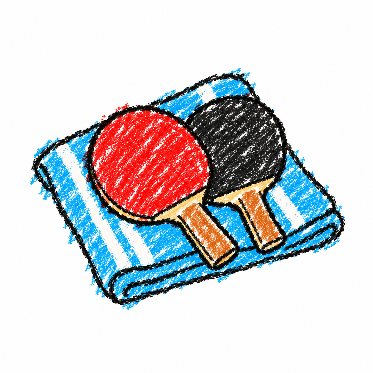 乒乓球拍与运动毛巾