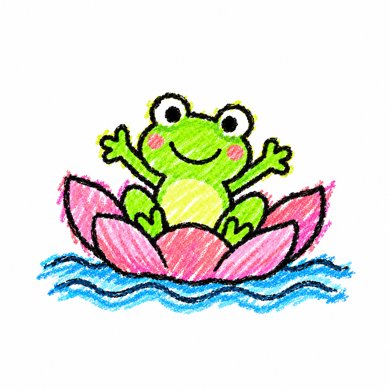 花瓣船与青蛙