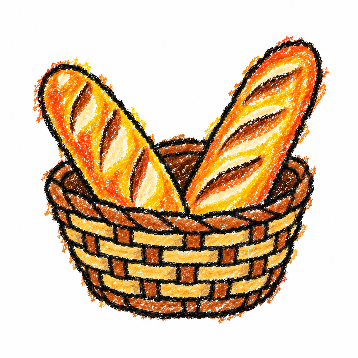 Baguette and basket
