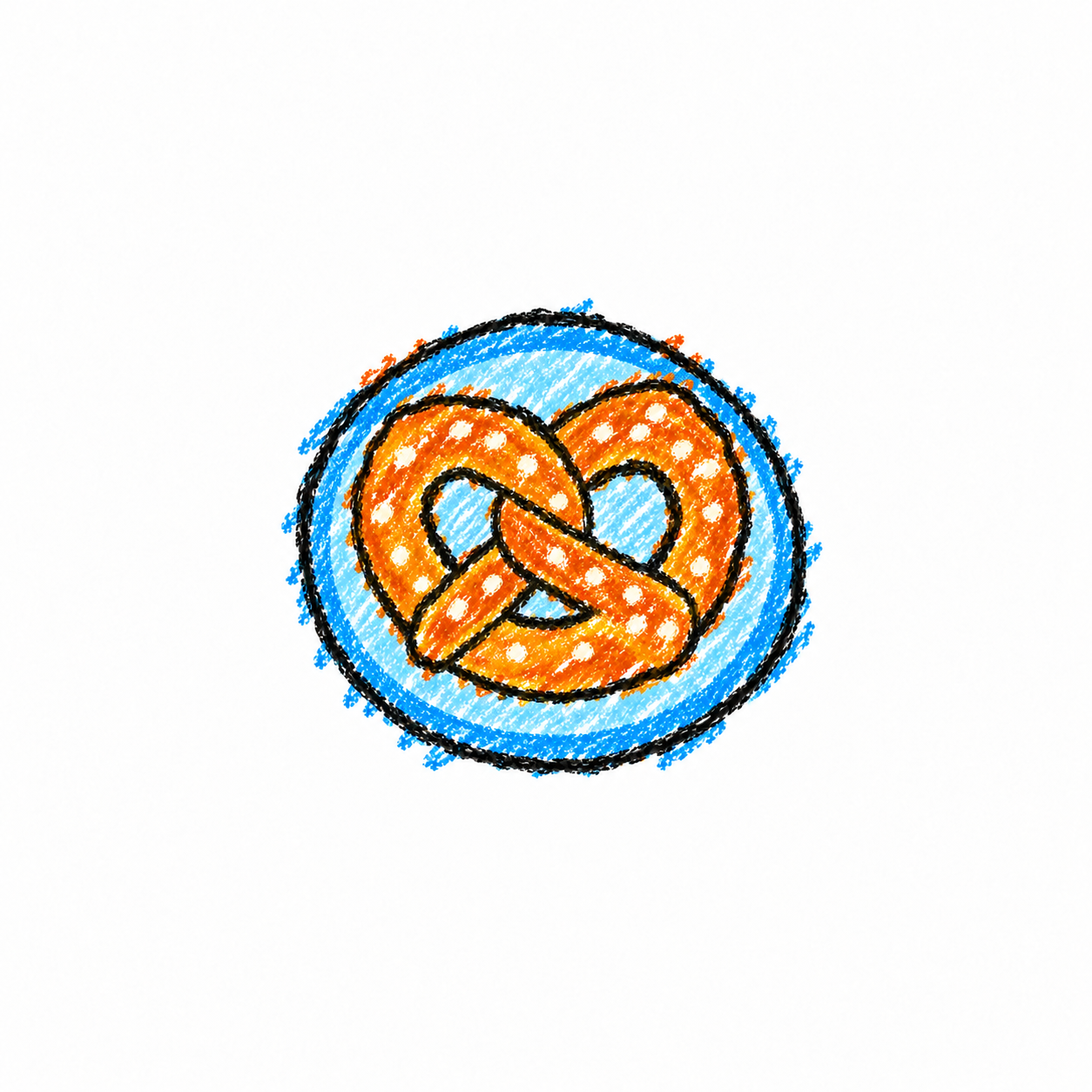 Pretzel and round plate