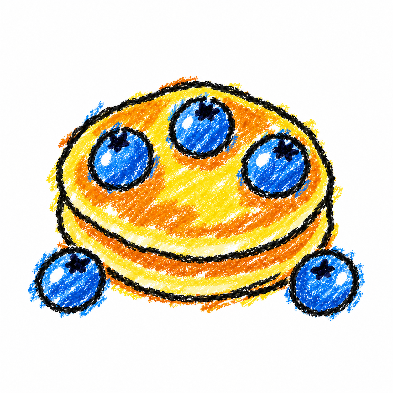 Pancake stack and blueberries