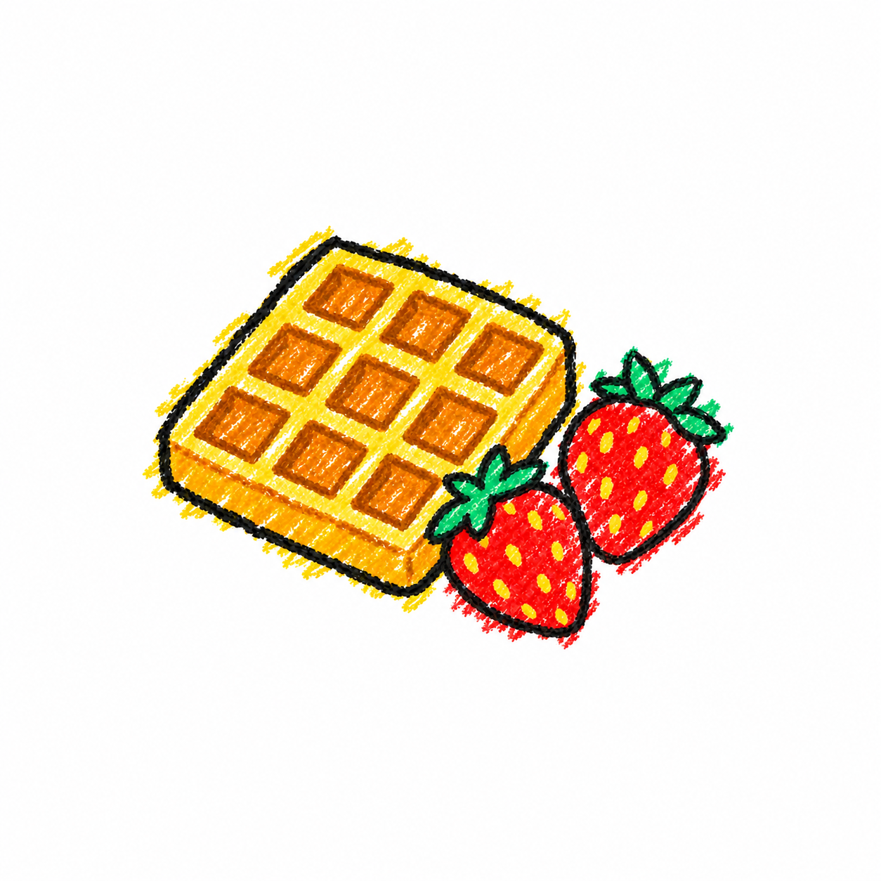Waffle and strawberry