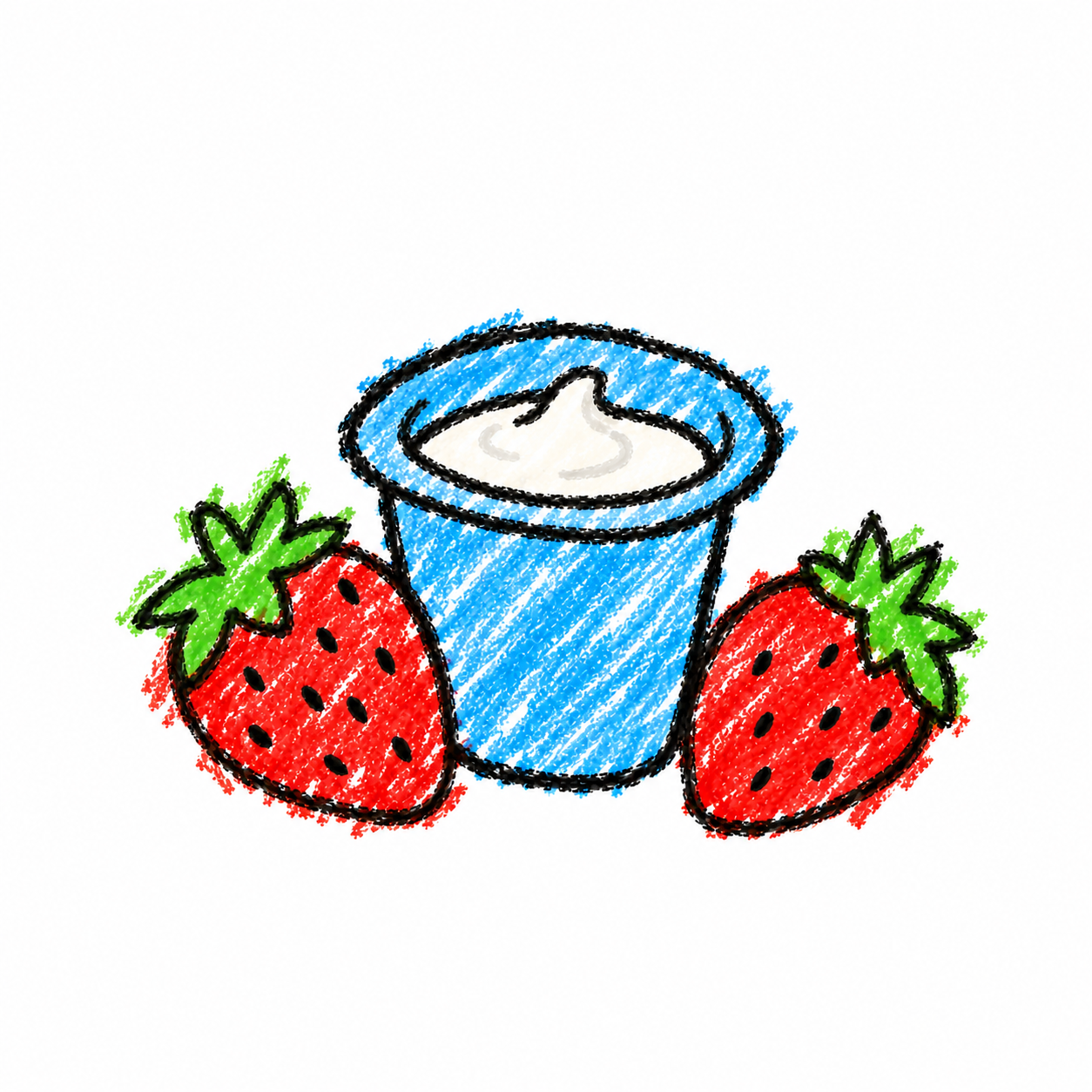 Yogurt cup and strawberry