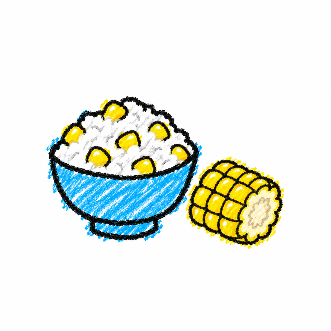 Rice bowl and corn
