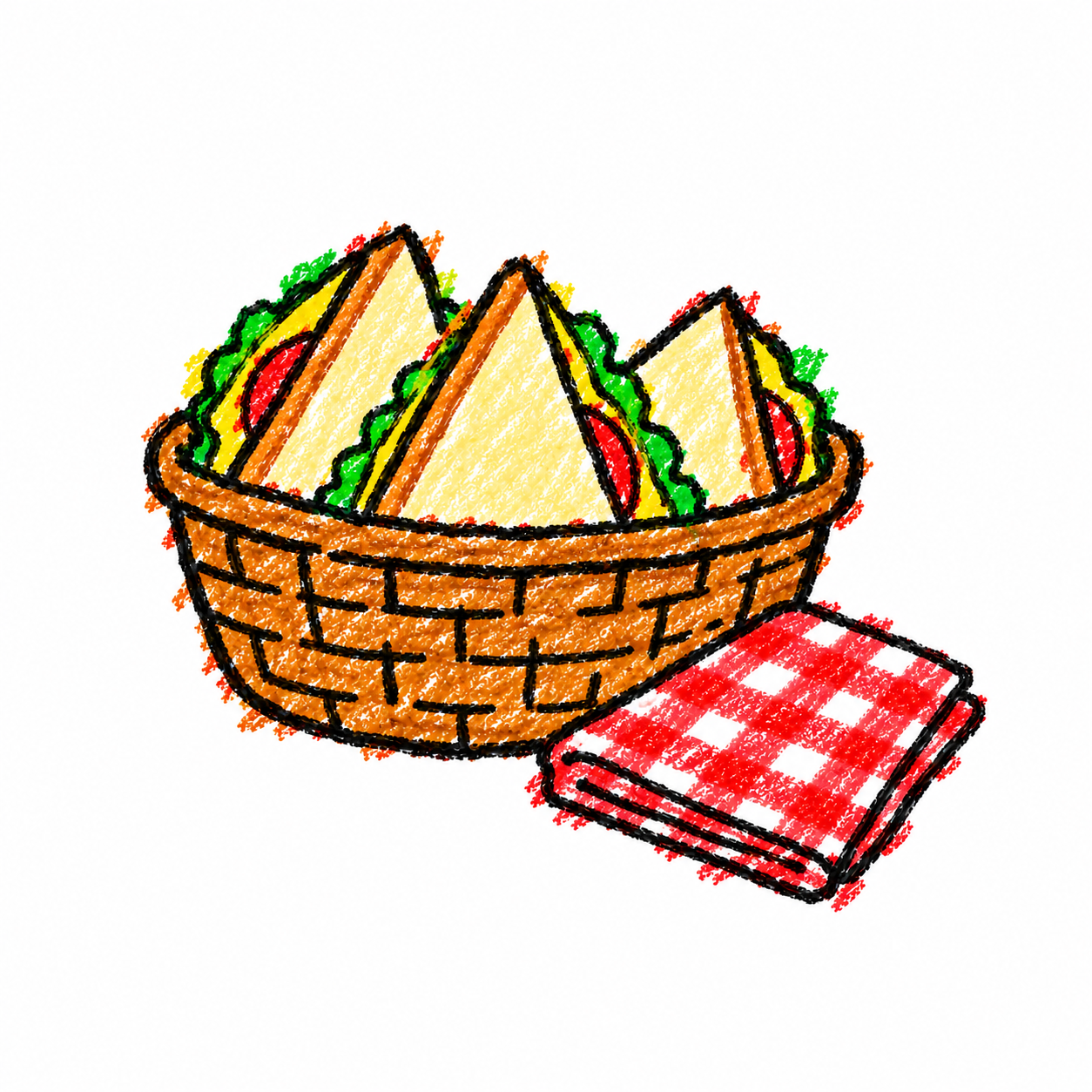 Sandwich and basket