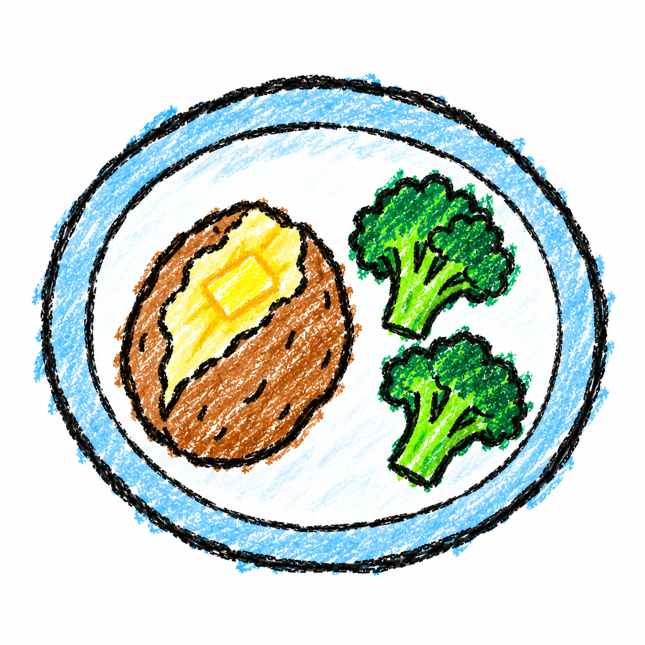 Baked potato and broccoli