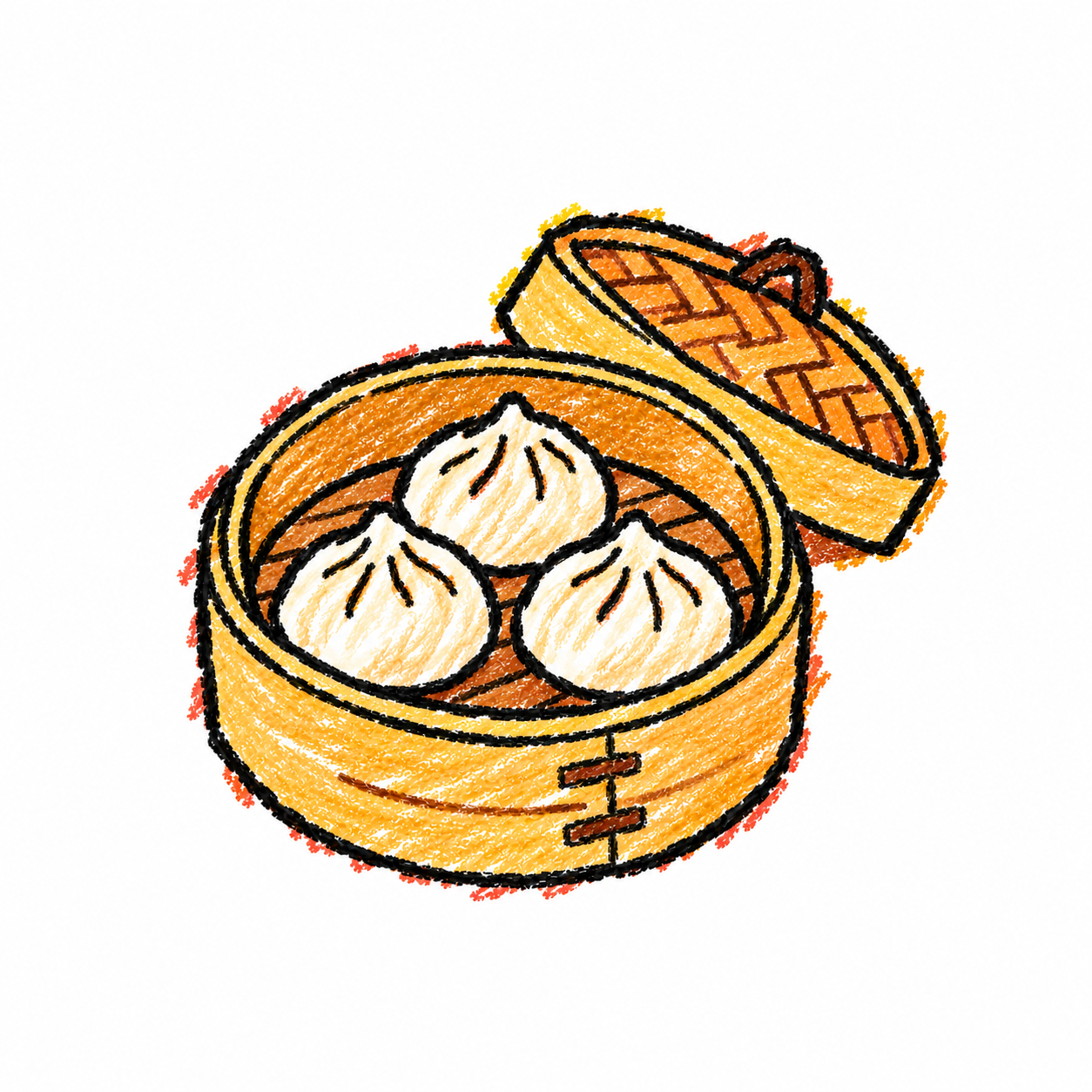 Bamboo steamer and dumpling