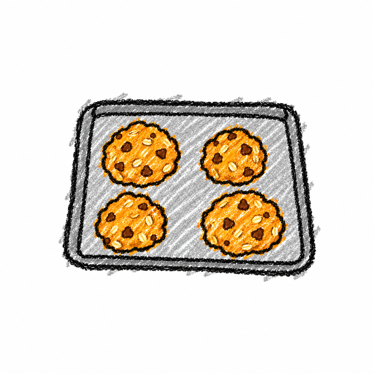 Baking tray and oat biscuit